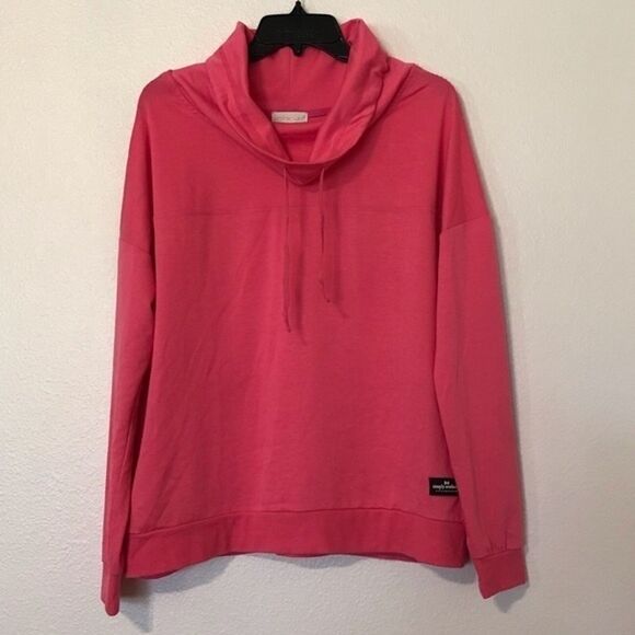 Simply Southern Pink Cowl Neck Sweatshirt - Picture 1 of 7